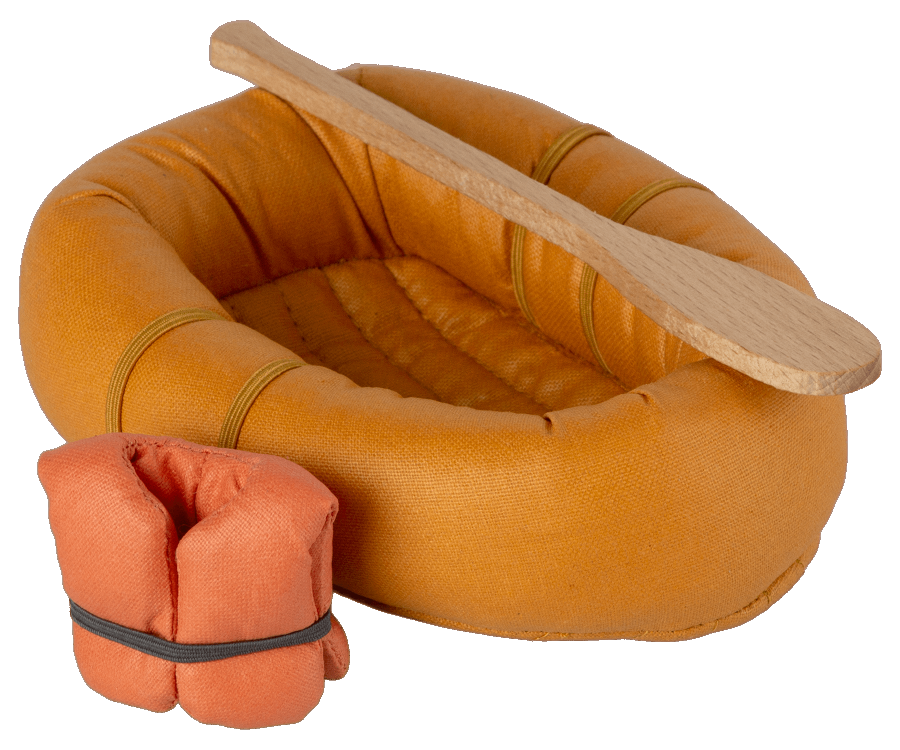 Maileg Rubber Boat, Mouse- Dusty Yellow