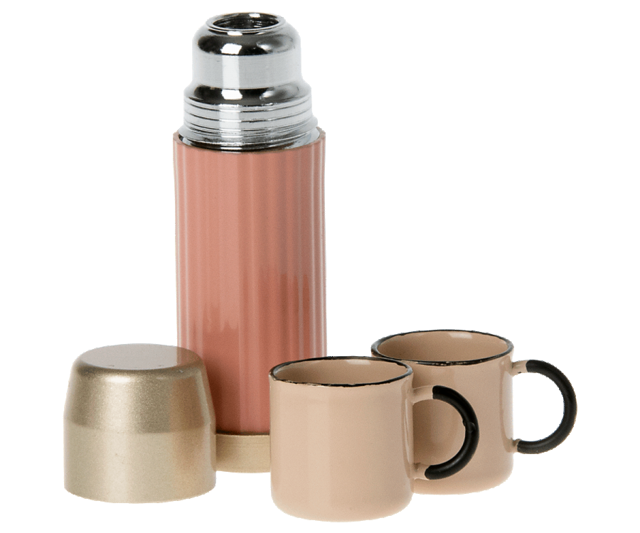 Maileg Thermos & Cups- Soft Coral