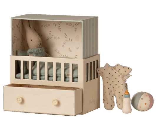 Maileg Baby Room w. Micro Rabbit- Blue