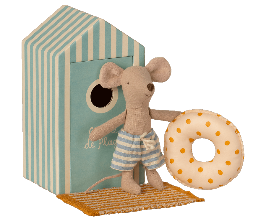 Maileg Beach Mice, Little Brother in Cabin de Plage