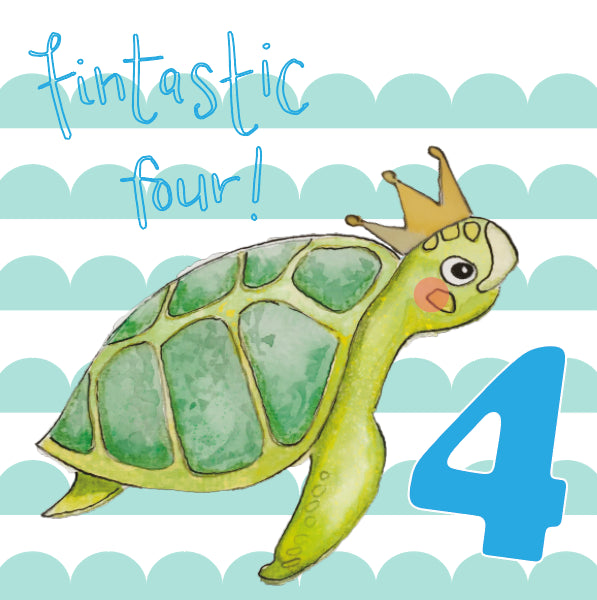 Hanxmade 4th Birthday Card Turtle