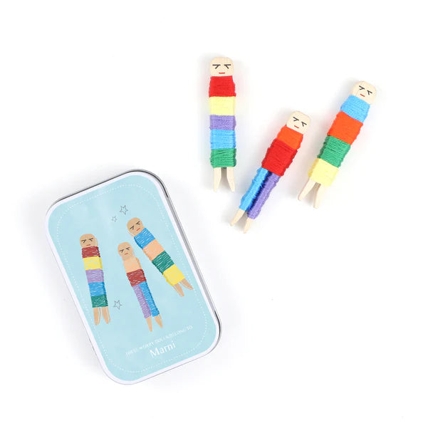 Cotton Twist Worry Dolls Keepsake Craft Tin